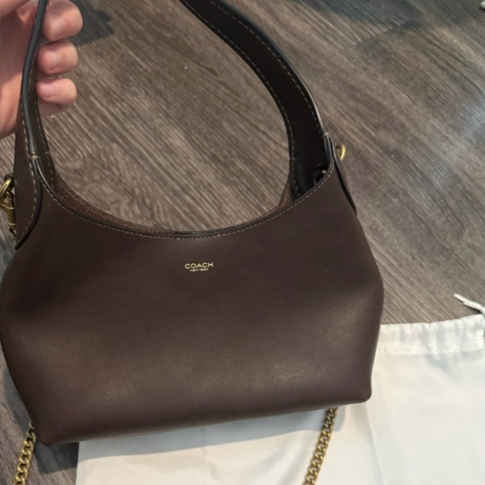 Coach Brooklyn 23 Dark Brown Leather Shoulder Bag